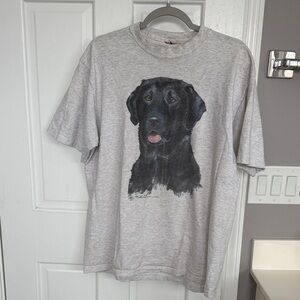 Vintage Dog Labrador Black Grey Watercolor Graphic Tshirt Crewneck